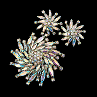 Vintage Sherman Pinwheel Brooch and Earring Set