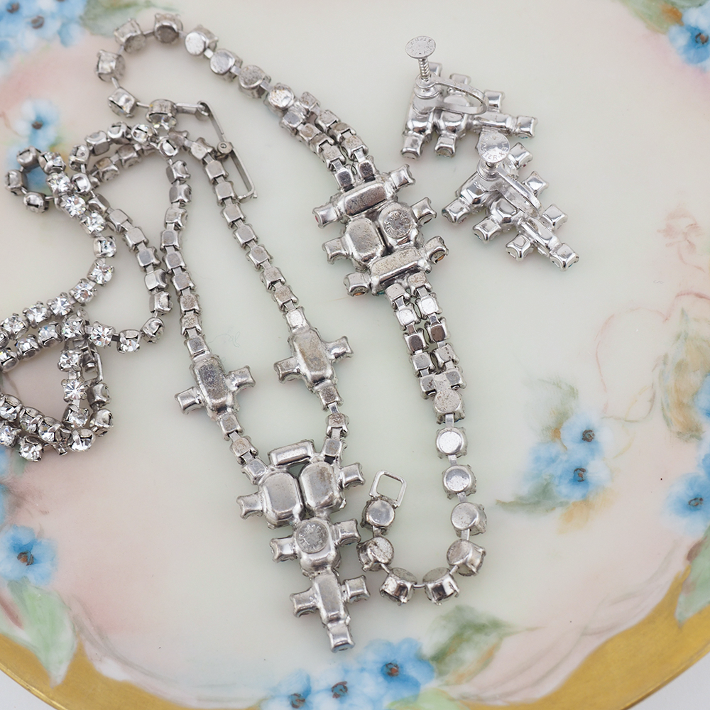 Vintage Jay Flex Rhinestone Jewelry Set