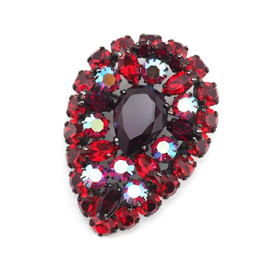 Sherman Siam Teardrop Brooch