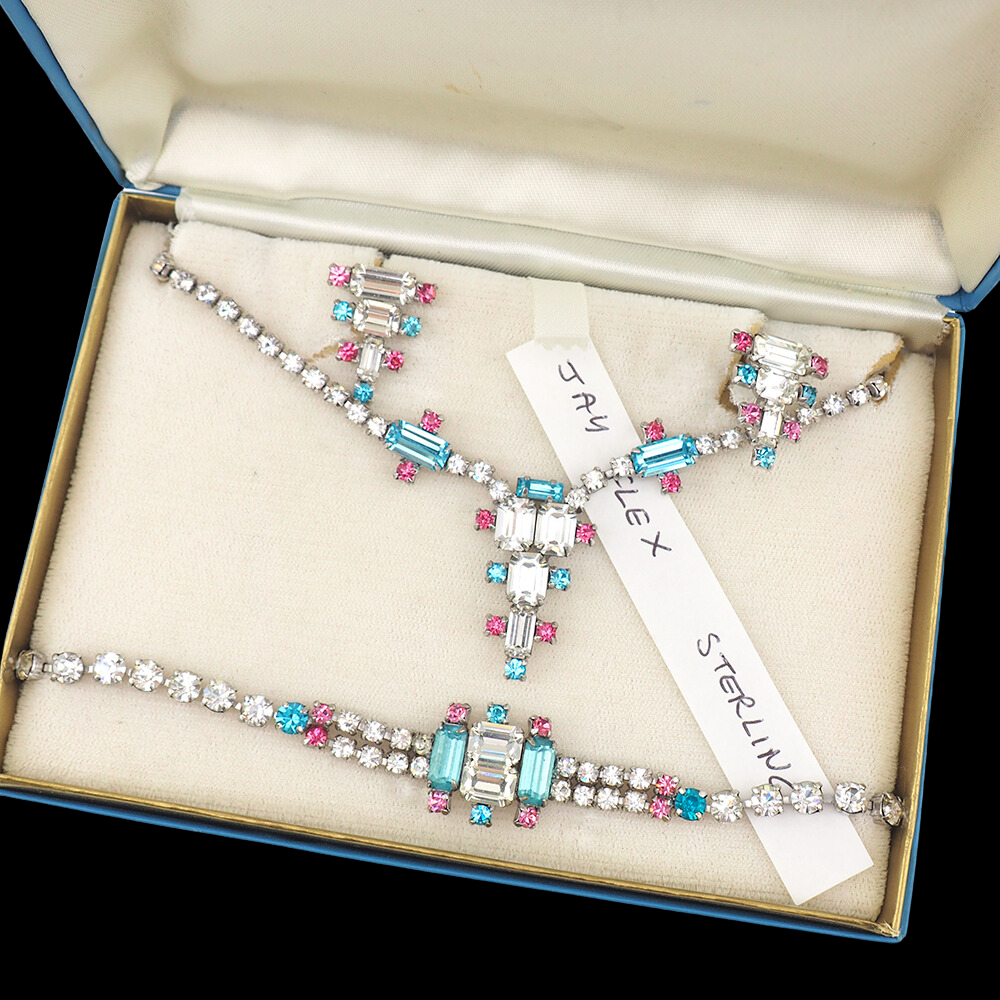 Vintage Jay Flex Rhinestone Jewelry Set