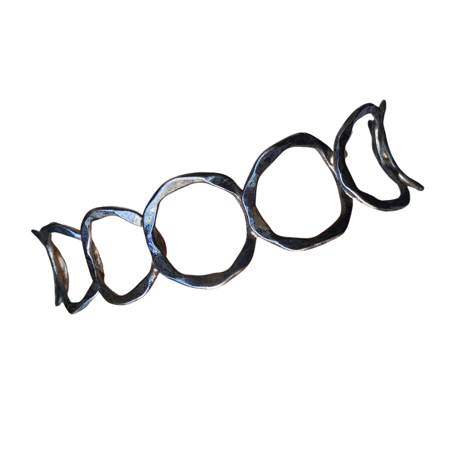 Sterling Silver Hammered Circles Bracelet