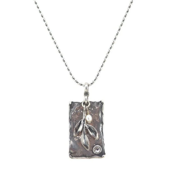 Collier feuille en argent sterling Silpada avec perle
