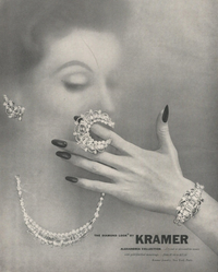 Boucles d’oreilles en strass Kramer Alexandrite vintage