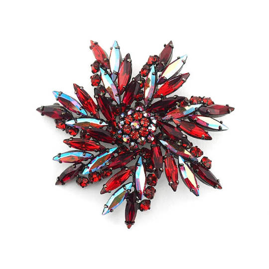 Sherman Siam Pinwheel Brooch