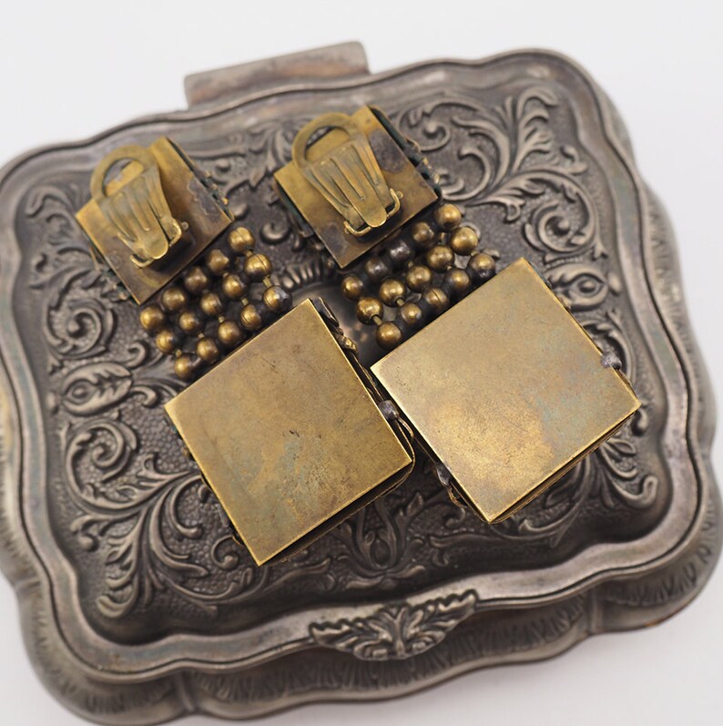 Vintage Earrings Ornate Vintage Brass Statement