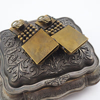 Vintage Earrings Ornate Vintage Brass Statement