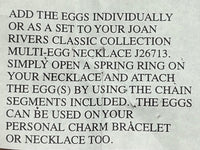 Joan Rivers Charms, Joan Rivers Egg, Charm Extension, Set of 3, Faberge Egg, Egg Necklace, Chick Charm, Pearl Egg Charm, Enamel Egg