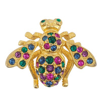Joan Rivers Bee Brooch, Joan Rivers Pin, Multicolored Brooch, Designer Brooch, Gold Tone Brooch, Insect Brooch, Figural Brooch, Sparkle