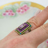 Heidi Daus Ring, Purple Ring, Baguette Stones, Cocktail Ring, Statement Ring, Rhinestone Ring, Crystal Ring, Vintage Style Ring, Small Size