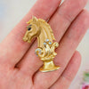 Trifari Horse Brooch, Chess Knight Brooch, Trifari Jewelry, Vintage Trifari Brooch, Gold-Tone Brooch, Animal Brooch, Collectible Brooch