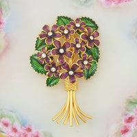 Joan Rivers Brooch, Bouquet of Violets Brooch, Flower Brooch, Joan Rivers Classics, 25th Anniversary, Purple lower Brooch, Bouquet Brooch