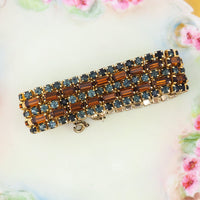 Early Sherman Bracelet, 1950s Bracelet, Sherman Rhinestone Bracelet, Wide Bracelet, Vintage Bracelet, Sherman Bracelet, Sherman Jewelry