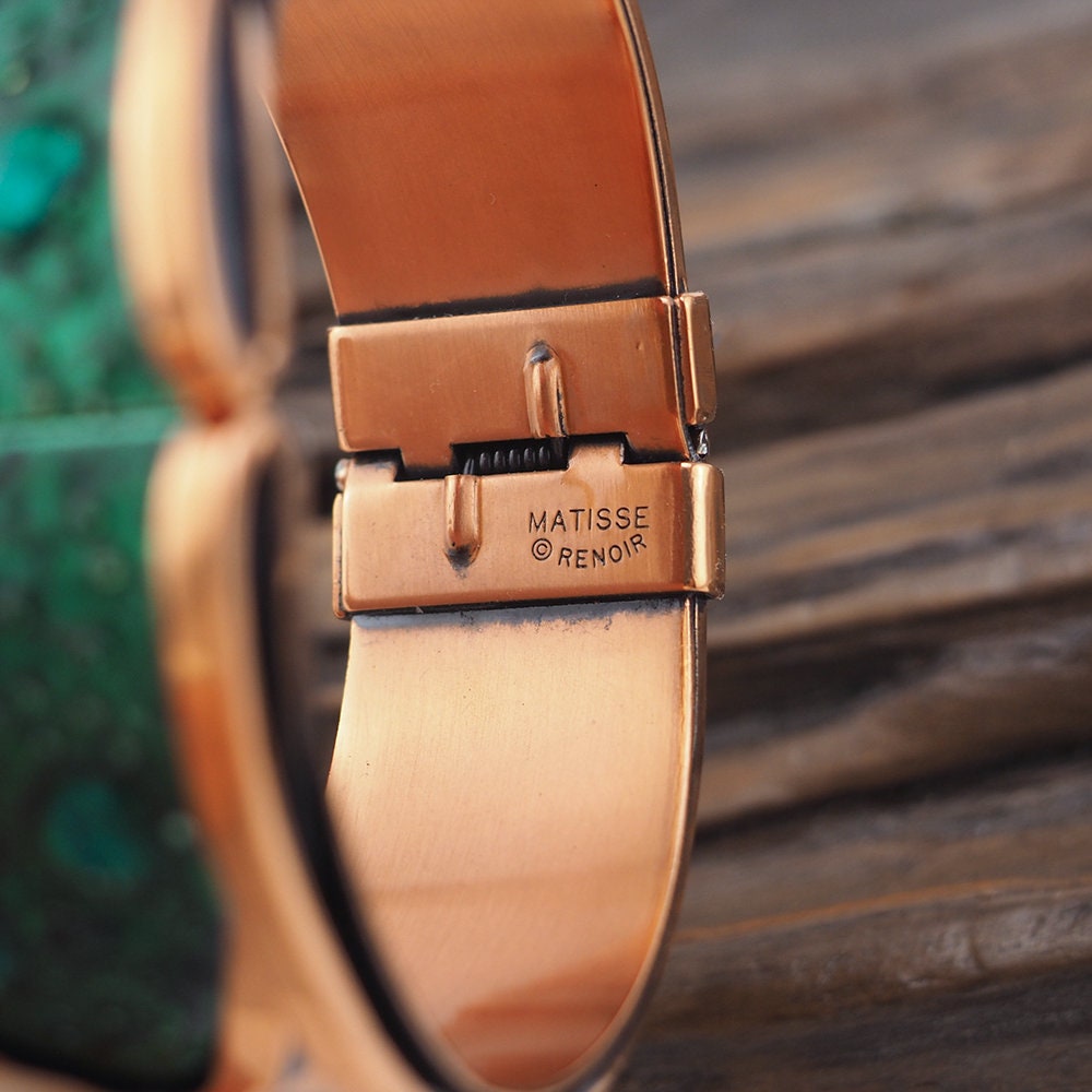 Matisse Renoir, Midcentury Bracelet, Renoir Enamel, Vintage Bracelet, Copper Bracelet, Cuff Bracelet, Midcentury Bracelet, MCM Bracelet