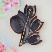 Renoir Brooch, Renoir Tulip, Vintage Brooch, Copper Brooch, Vintage Copper Pin, Midcentury Brooch, Modernist Brooch, Flower Brooch