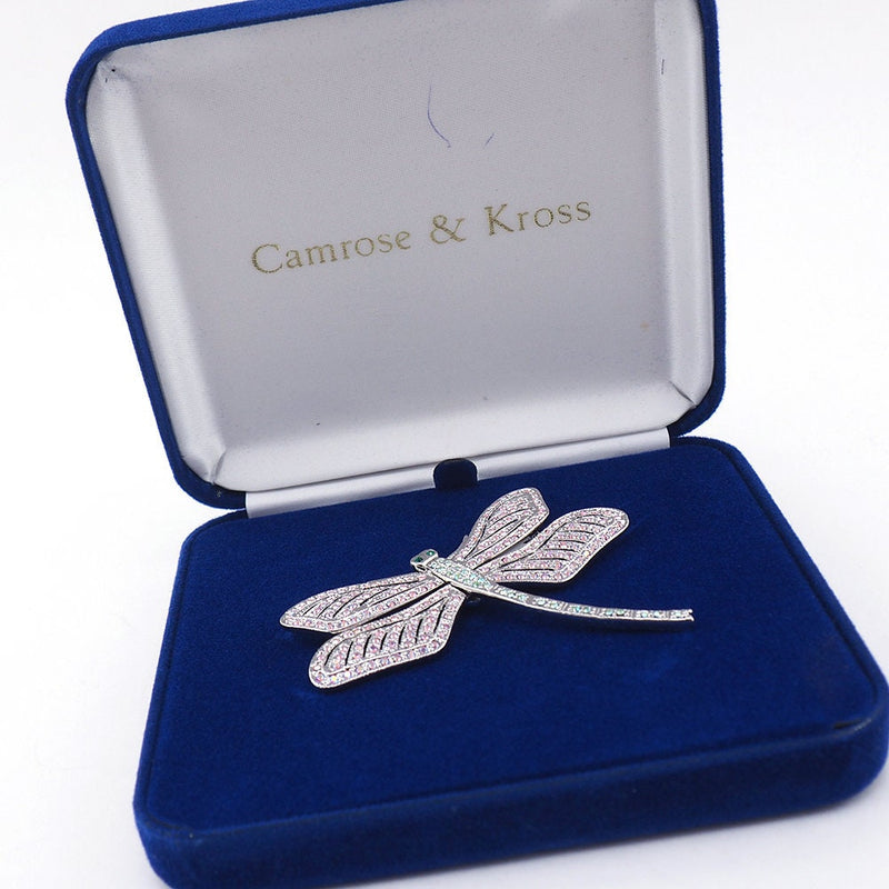Camrose & Kross Dragonfly Brooch, Jackie Kennedy Jewelry, Dragonfly Jewelry, Jackie Kennedy Brooch, Rhinestone Brooch, Mechanical Brooch