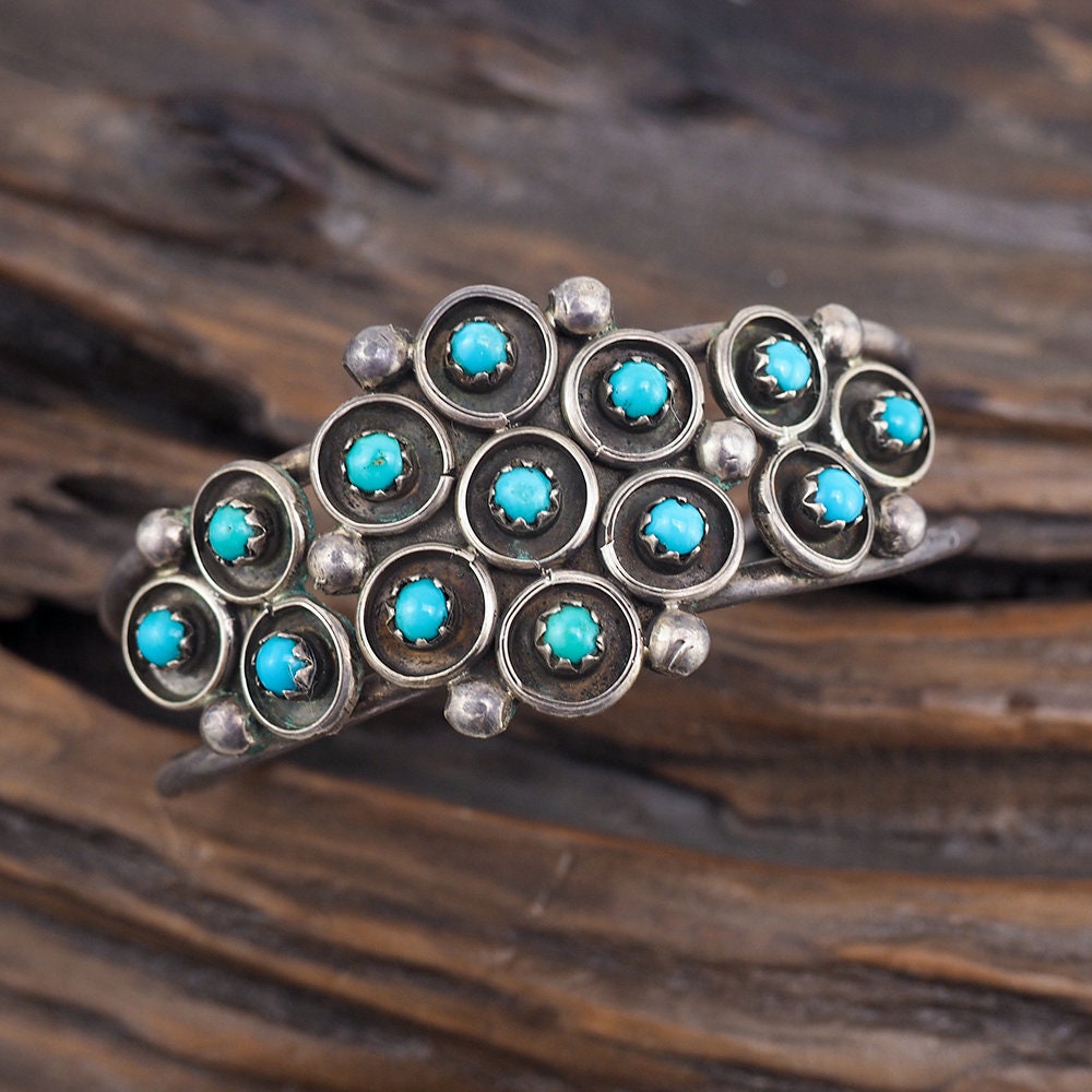 Turquoise Bracelet, Zuni Bracelet, Snake Eye Turquoise, Sterling Silver Bracelet, Cuff Bracelet, Native American Bracelet, Vintage Bracelet