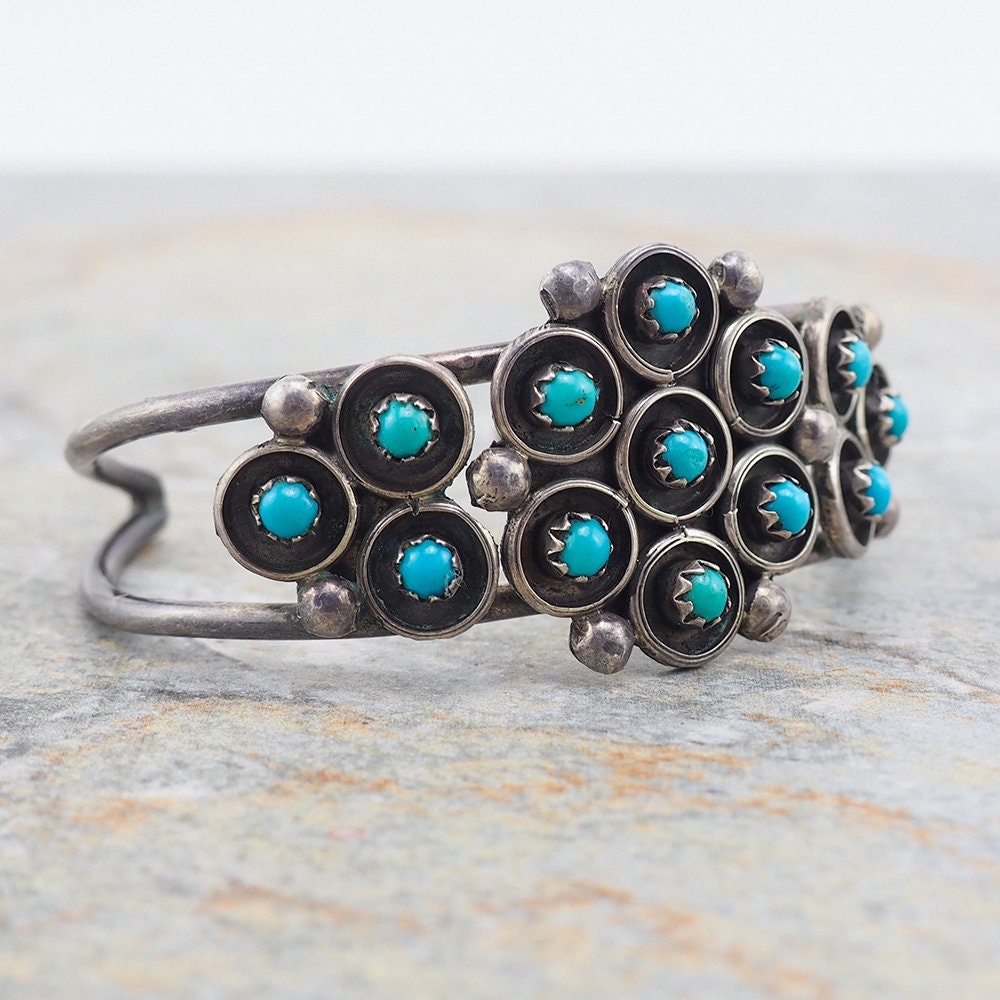 Turquoise Bracelet, Zuni Bracelet, Snake Eye Turquoise, Sterling Silver Bracelet, Cuff Bracelet, Native American Bracelet, Vintage Bracelet