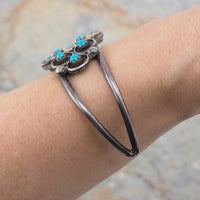 Turquoise Bracelet, Zuni Bracelet, Snake Eye Turquoise, Sterling Silver Bracelet, Cuff Bracelet, Native American Bracelet, Vintage Bracelet