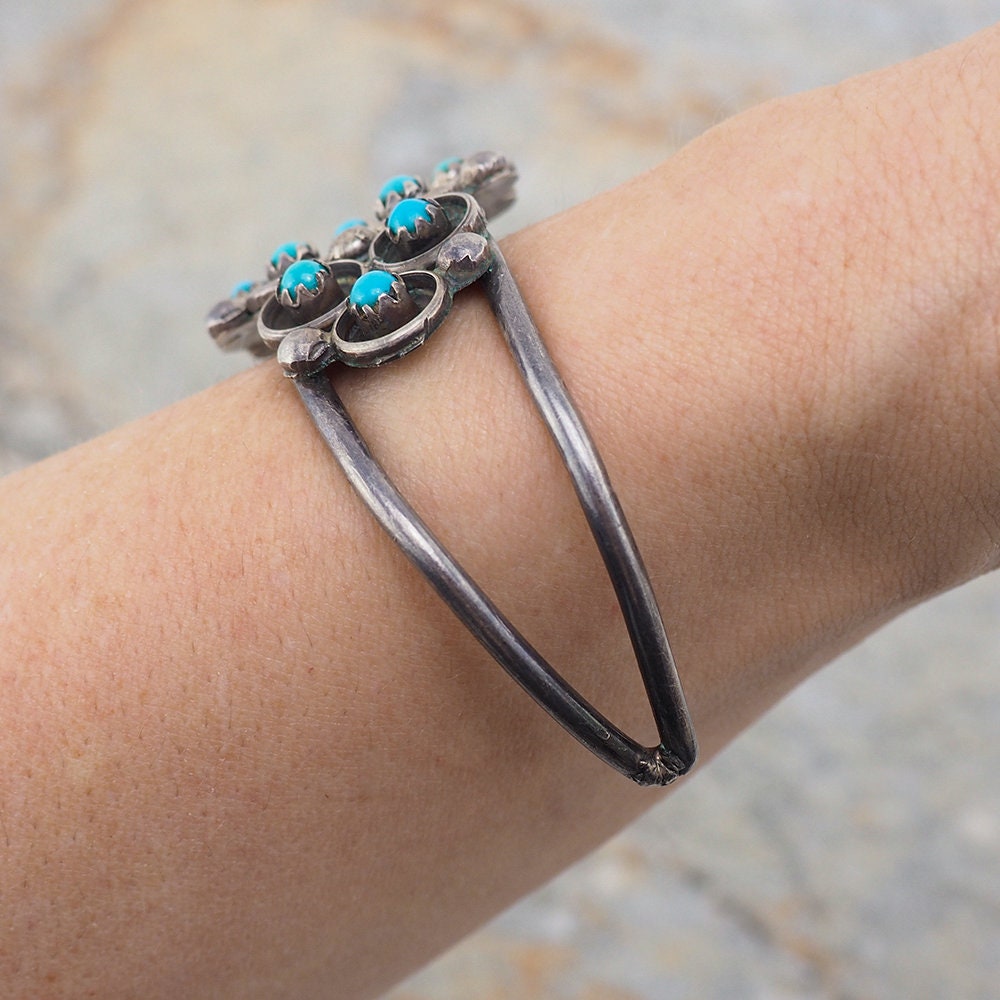 Turquoise Bracelet, Zuni Bracelet, Snake Eye Turquoise, Sterling Silver Bracelet, Cuff Bracelet, Native American Bracelet, Vintage Bracelet