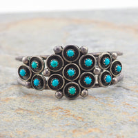 Turquoise Bracelet, Zuni Bracelet, Snake Eye Turquoise, Sterling Silver Bracelet, Cuff Bracelet, Native American Bracelet, Vintage Bracelet