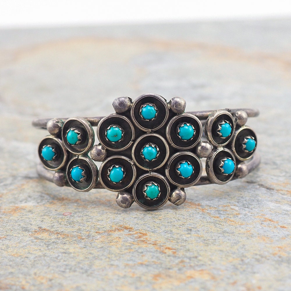 Turquoise Bracelet, Zuni Bracelet, Snake Eye Turquoise, Sterling Silver Bracelet, Cuff Bracelet, Native American Bracelet, Vintage Bracelet