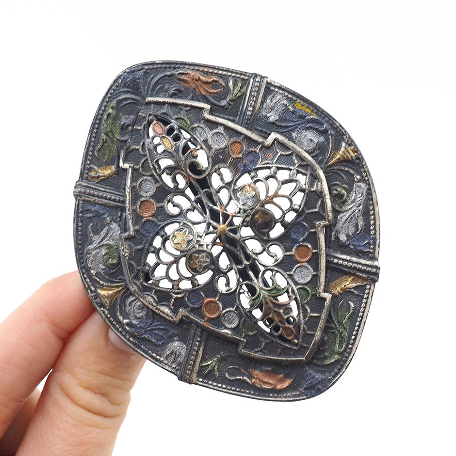 1900s Buckle,1900s Jewelry,Antique Belt,Antique Buckle,Antique Jewelry,Art Nouveau,Art Nouveau Buckle,Belt Buckle,Buckle Pair,Enamel Buckle,Floral Buckle,Sash Buckle,Vintage Buckle
