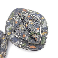 1900s Buckle,1900s Jewelry,Antique Belt,Antique Buckle,Antique Jewelry,Art Nouveau,Art Nouveau Buckle,Belt Buckle,Buckle Pair,Enamel Buckle,Floral Buckle,Sash Buckle,Vintage Buckle