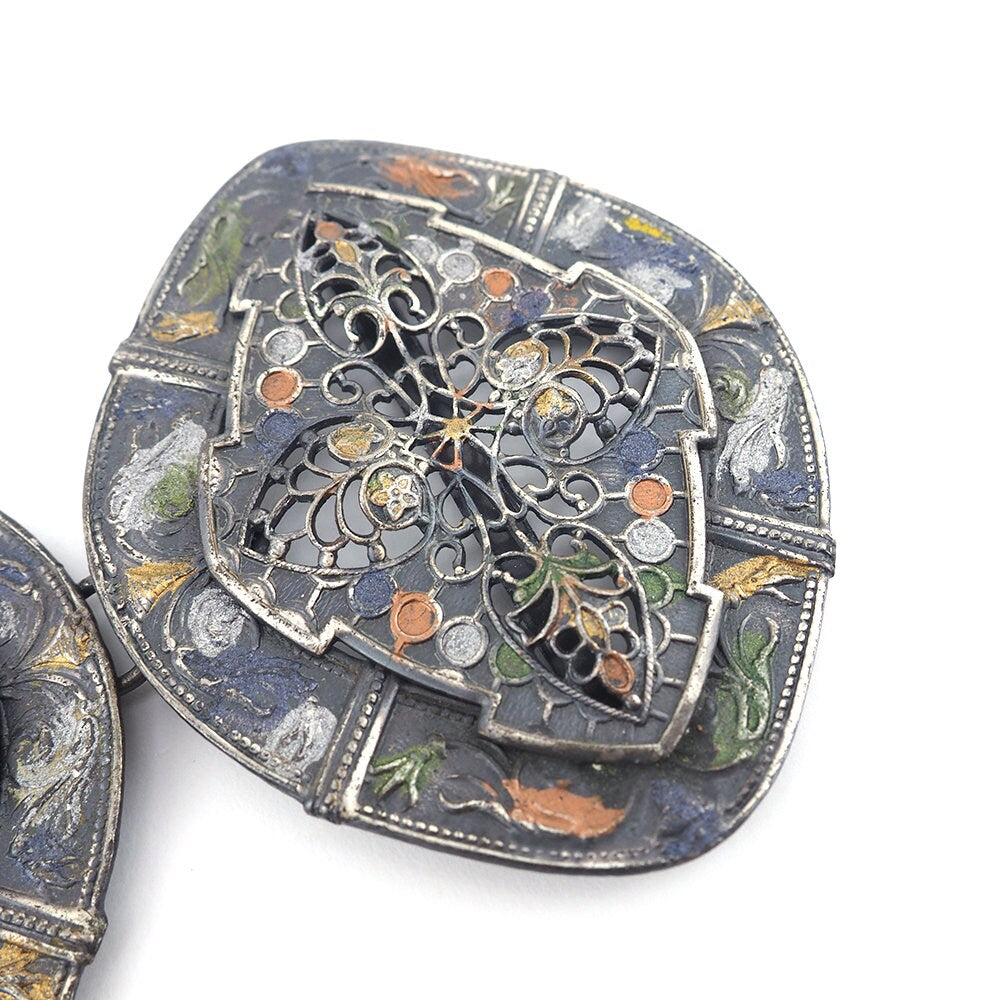 1900s Buckle,1900s Jewelry,Antique Belt,Antique Buckle,Antique Jewelry,Art Nouveau,Art Nouveau Buckle,Belt Buckle,Buckle Pair,Enamel Buckle,Floral Buckle,Sash Buckle,Vintage Buckle