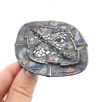 1900s Buckle,1900s Jewelry,Antique Belt,Antique Buckle,Antique Jewelry,Art Nouveau,Art Nouveau Buckle,Belt Buckle,Buckle Pair,Enamel Buckle,Floral Buckle,Sash Buckle,Vintage Buckle