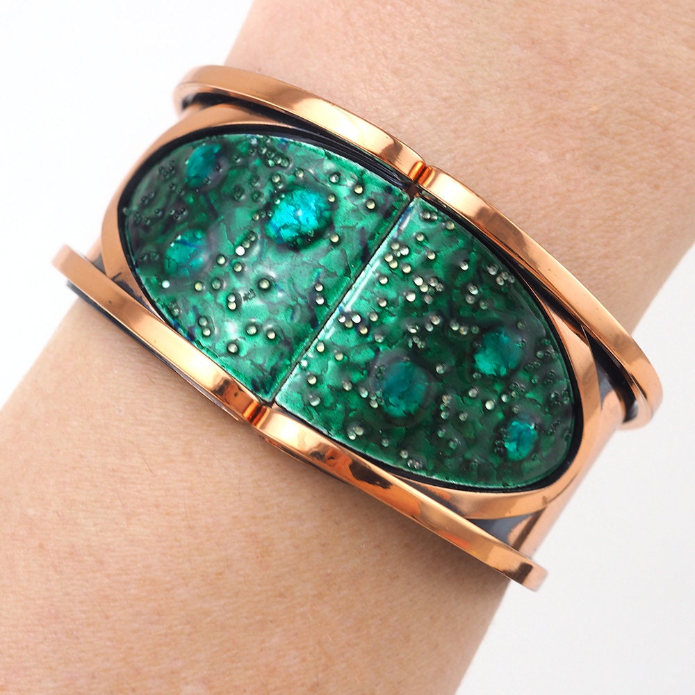 Matisse Renoir, Midcentury Bracelet, Renoir Enamel, Vintage Bracelet, Copper Bracelet, Cuff Bracelet, Midcentury Bracelet, MCM Bracelet