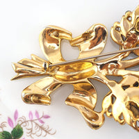 Coro Brooch, 1940s Brooch, Coro Bouquet Brooch, Coro Rhinestone Brooch, Vintage Coro Jewelry, Coro Vintage, 1940s Coro, Red White Blue