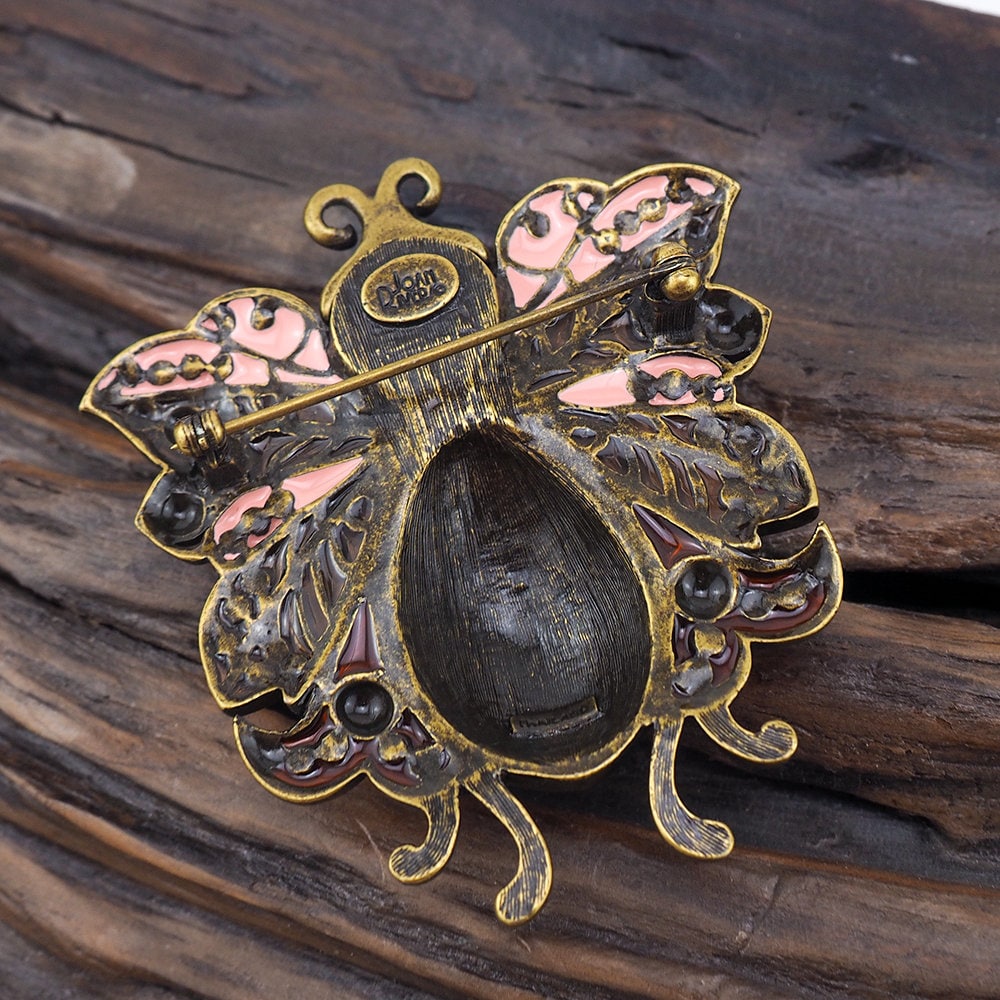 Joan Rivers Brooch, Red Bug Brooch, Fantasy Bug Brooch, Figural Brooch, Designer Brooch, Joan Rivers Jewelry, Joan Rivers Pin, Rhinestone