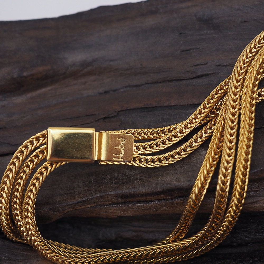 Hobe Necklace, Buckle Necklace, Vintage Necklace, Hobe Jewelry, Rhinestone Necklace, Sautoir Necklace, Gold Tone Necklace, Chain Necklace