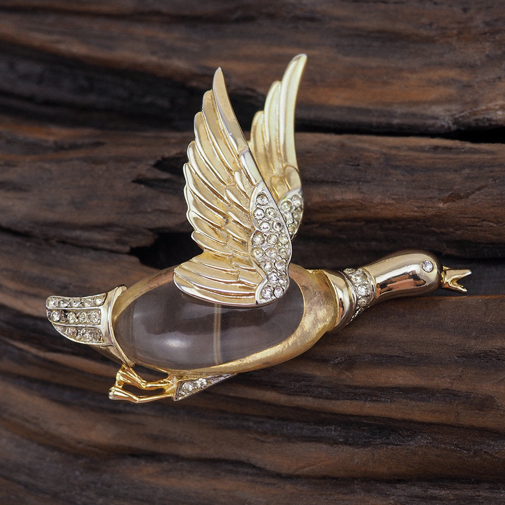 Jelly Belly Brooch, Coro Brooch, Coro Mallard, Vintage Coro Brooch, Duck Brooch, Coro Jelly Belly, Vintage Brooch, Lucite Brooch, 1940s