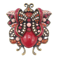 Joan Rivers Red Bug Brooch