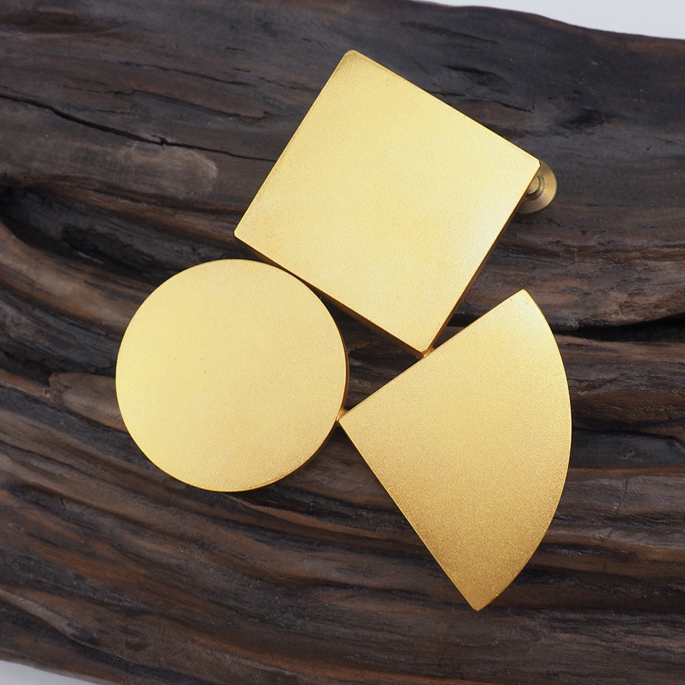 Matte Gold Brooch, Shapes Brooch, Modernist Brooch, Geometric Brooch, Statement Brooch, Large Brooch, 3D Brooch, Pin Brooch, Gold Tone Pin