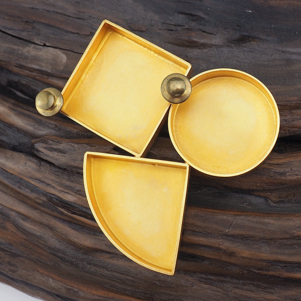 Matte Gold Brooch, Shapes Brooch, Modernist Brooch, Geometric Brooch, Statement Brooch, Large Brooch, 3D Brooch, Pin Brooch, Gold Tone Pin
