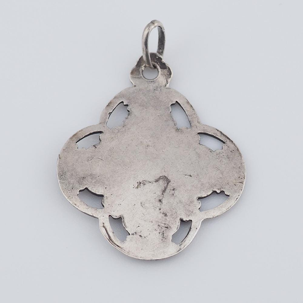 Our Lady of Grace Charm, Antique Charm, Mary Medal, Religious Medal, Mary Charm, Catholic Charm, Sterling Silver Charm, Vintage Charm