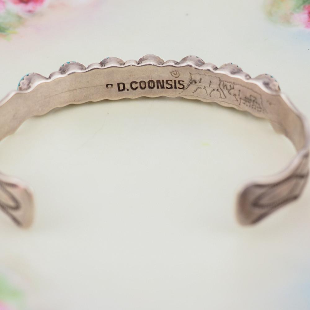 Turquoise Bracelet, Cuff Bracelet, PD Coonsis, Sterling Silver Bracelet, Native Cuff, Turquoise Cuff Bracelet, Sterling Cuff, Native Silver