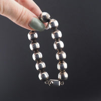 Silver Ball Bracelet, Taxco Silver Bracelet, Silver Bead Bracelet, Mexican Silver Bracelet, Sterling Silver Bracelet, Big Bead Bracelet, 925