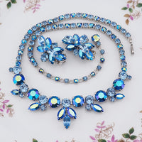 Vintage Rhinestone Set, Sherman Jewelry, Sherman Set, Vintage Rhinestone Jewelry, Gustave Sherman, Necklace Earring Set, Bridal Jewelry