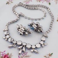 Vintage Rhinestone Set, Sherman Jewelry, Sherman Set, Vintage Rhinestone Jewelry, Gustave Sherman, Necklace Earring Set, Bridal Jewelry