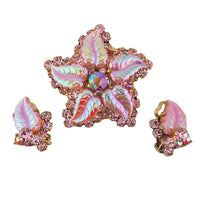 Juliana Pink Leaf Brooch Set