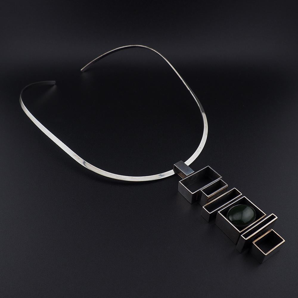 Hans Gehrig Pendant, Modernist Pendant, Canadian Modernist, Geometric Pendant, Mid Century Pendant, Sculptural Jewelry, 925 Silver Pendant