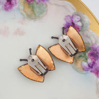 Matisse Earrings, Butterfly Earrings, Copper Earrings, Midcentury Earrings, Clip On Earrings, Enamel Earrings, Vintage Earrings, Matisse