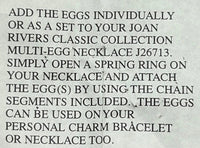 Joan Rivers Charms, Joan Rivers Egg, Egg Charm, Set of 3, Faberge Egg, Egg Necklace, Lock and Key Charm, Enamel Egg Charm, Charm Set