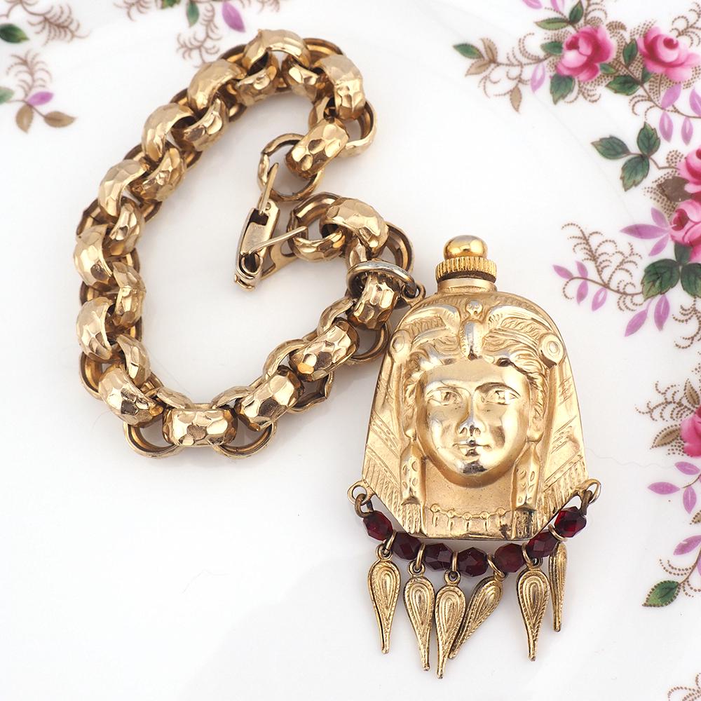 Napier Bracelet, Perfume Bracelet, Vintage Napier, Egyptian Revival, Cleopatra Bracelet, 1950s Jewelry, Figural Bracelet, Vintage Perfume