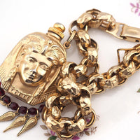Napier Bracelet, Perfume Bracelet, Vintage Napier, Egyptian Revival, Cleopatra Bracelet, 1950s Jewelry, Figural Bracelet, Vintage Perfume