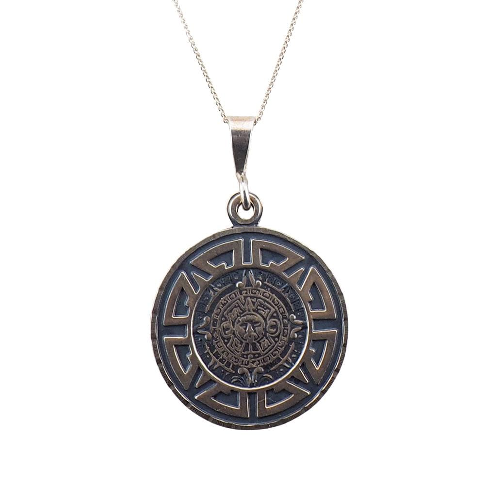 Vintage Mexican Aztec Sun Stone Silver Pendant – Vintage Jewelry Girl