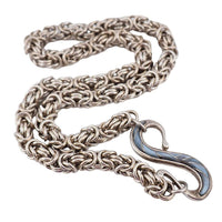 Sterling Silver Chain, Byzantine Necklace, Heavy Silver Chain, Byzantine Chain, Hook Clasp Chain, Fancy Silver Chain, Silver Chain Necklace